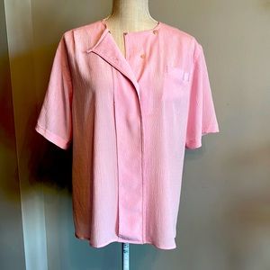 ELISSA Vintage , stunning, soft, pink, short sleeve blouse (A Rare find)